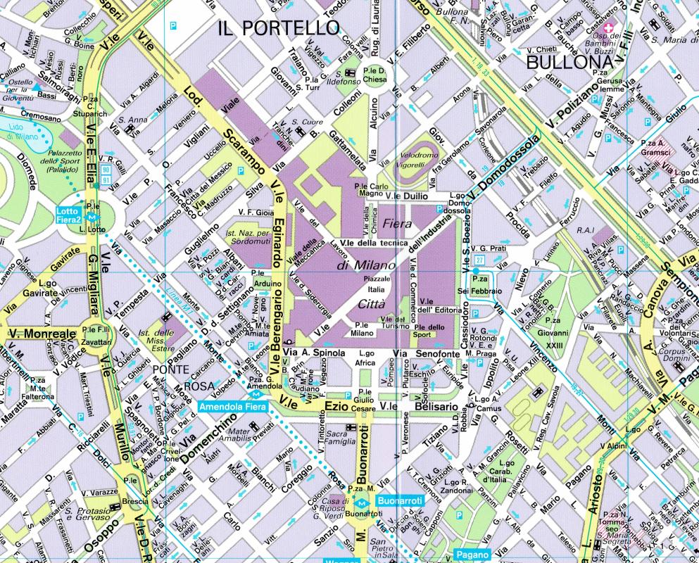 Карта милана на русском с метро и улицами