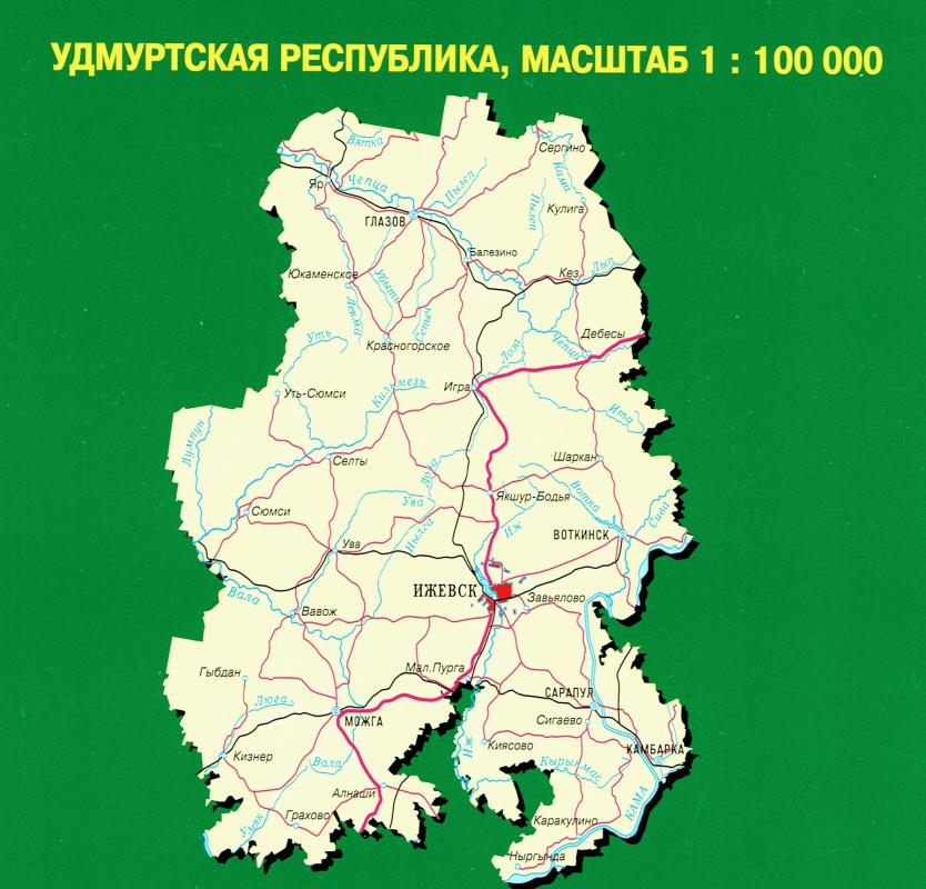 Карта удмуртии со всеми населенными пунктами