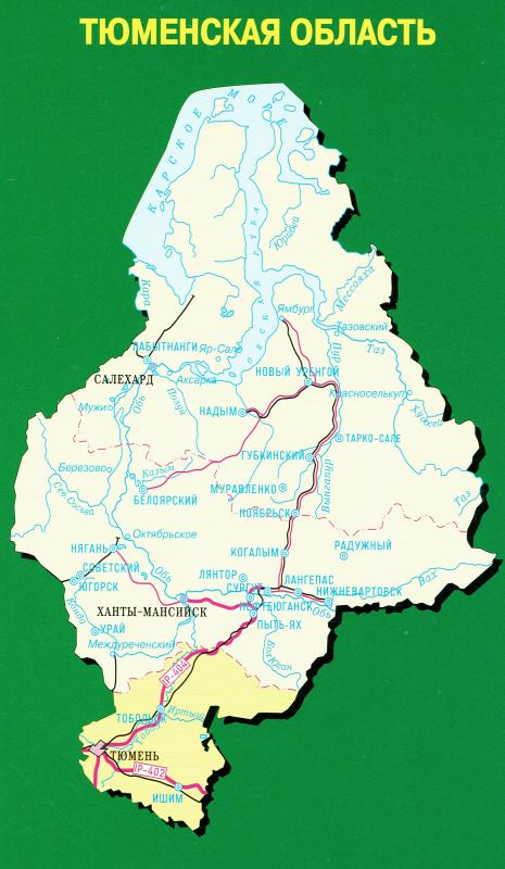 Карта рек тюменской области